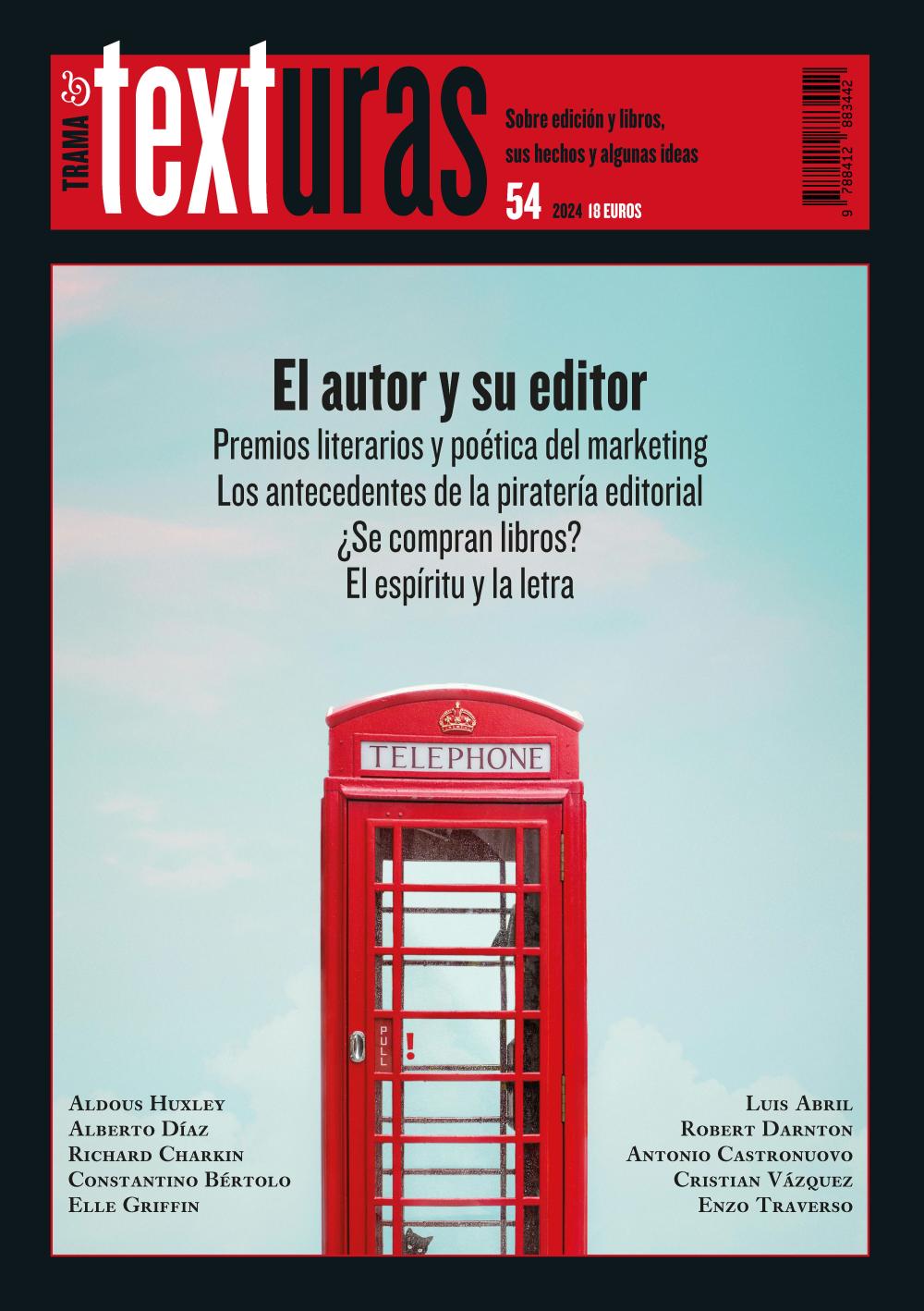 TEXTURAS 54. EL AUTOR Y SU EDITOR