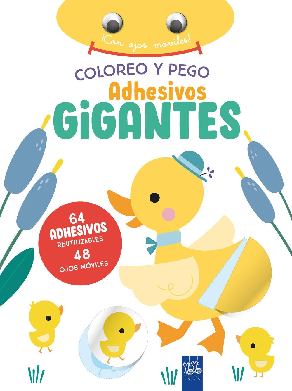 Coloreo y pego adhesivos gigantes. Pato