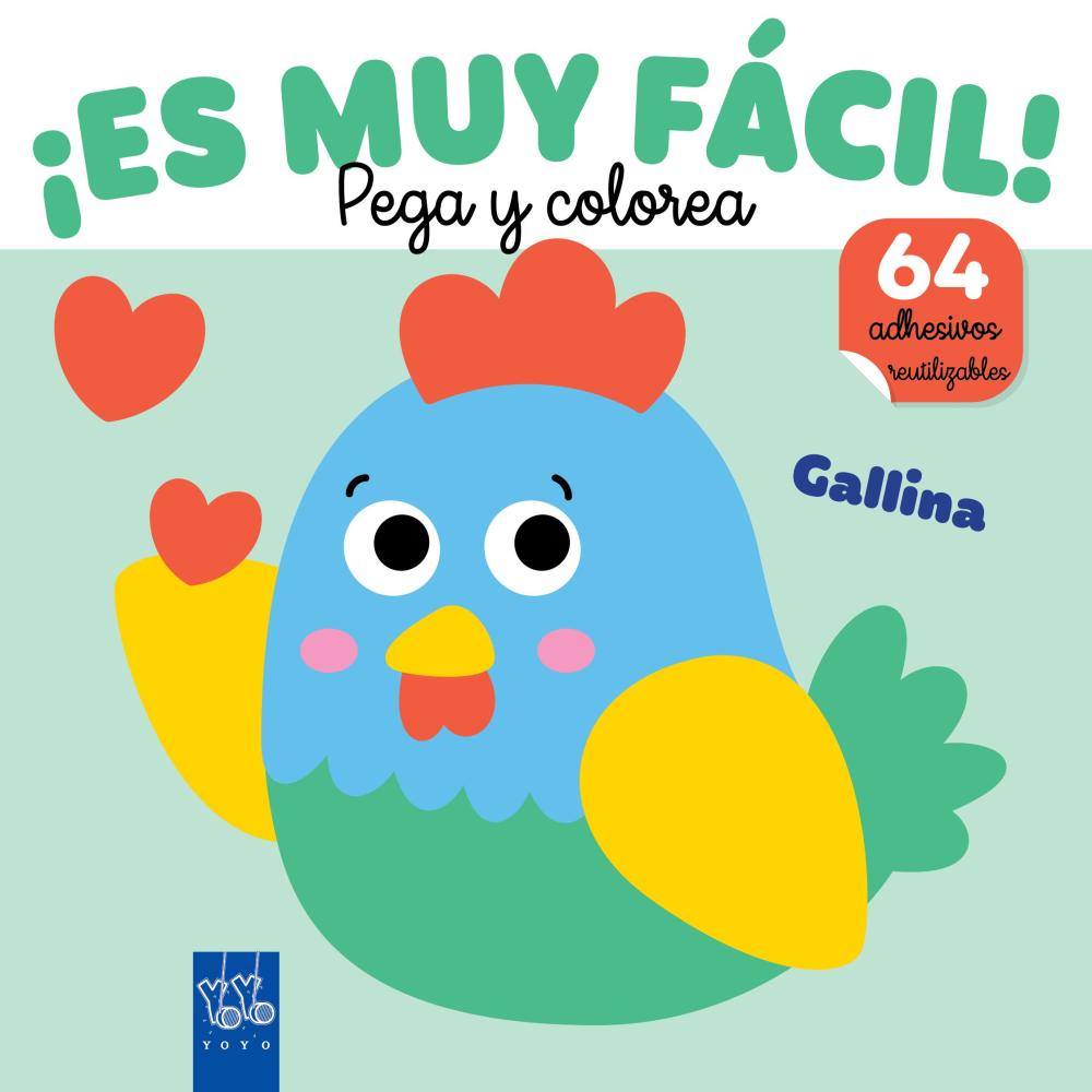 ¡Es muy fácil! Pega y colorea. Gallina