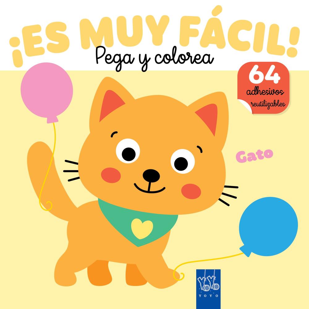 ¡Es muy fácil! Pega y colorea. Gato