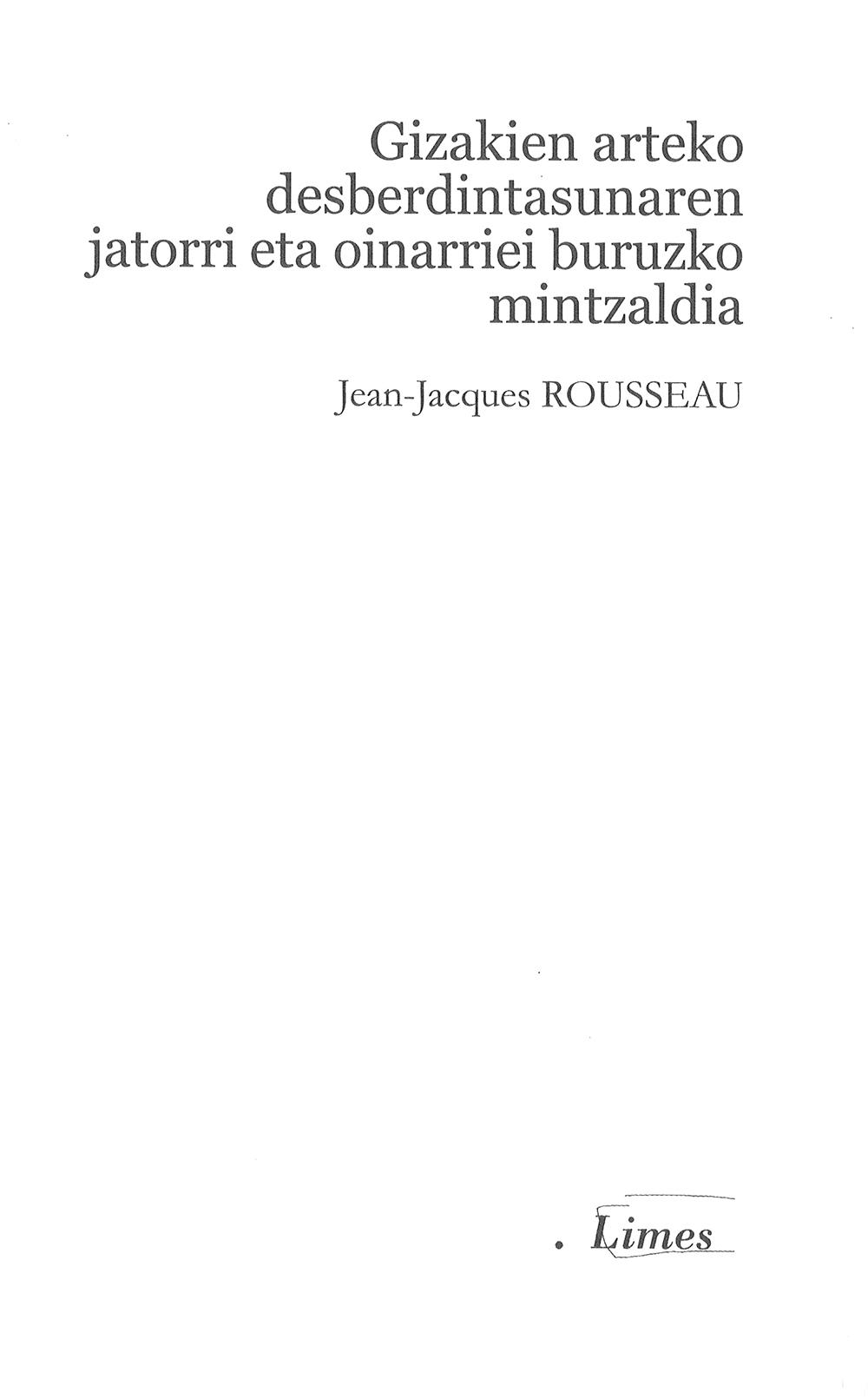 Gizakien arteko desberdintasunaren jatorri eta oinarriei buruzko mintzaldia